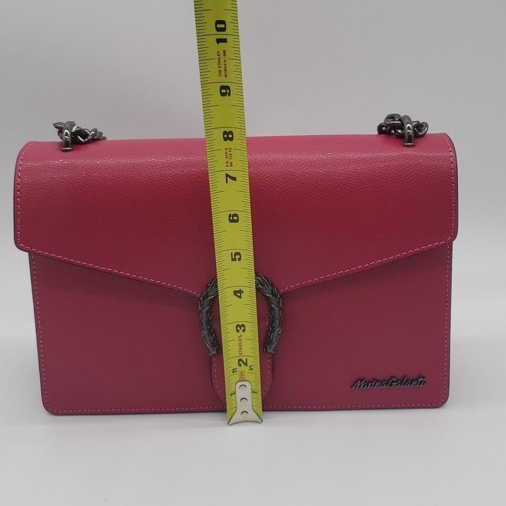 Marina Galanti Crossbody Bag Genuine Italian Leather Fuchsia Color NWT - Picture 10 of 15